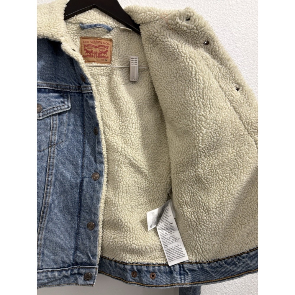Levi's Denim Sherpa Trucker Jacket - Picture 6 of 7